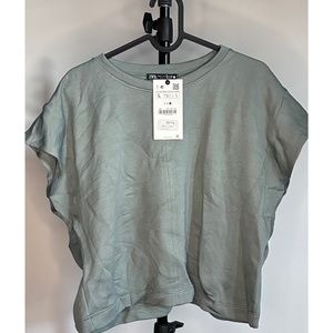 ZARA CROP grey green color. Brand New
